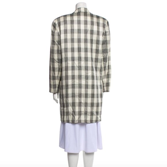 VINTAGE CHRISTIAN DIOR 90s The Suit Buffalo Plaid Long Blazer Jacket - Picture 4 of 13